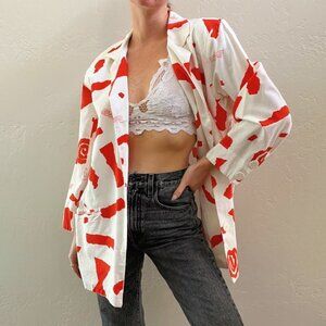 Vintage 1960s/70s Oversized Funky Abstract Printed Blazer Jacket